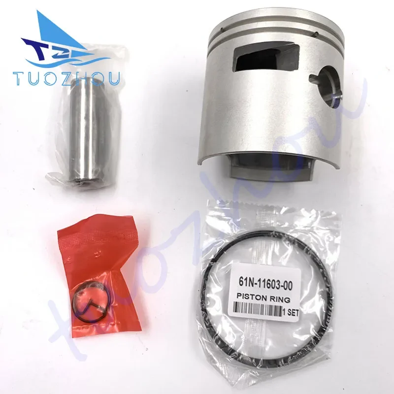 

Boat Engine 61N-11631-00-95 STD 18-4144 Piston Set & 61N-11603-00 18-3957 Ring for Yamaha 25HP 30HP C30ELR C30MLH, 72mm STD