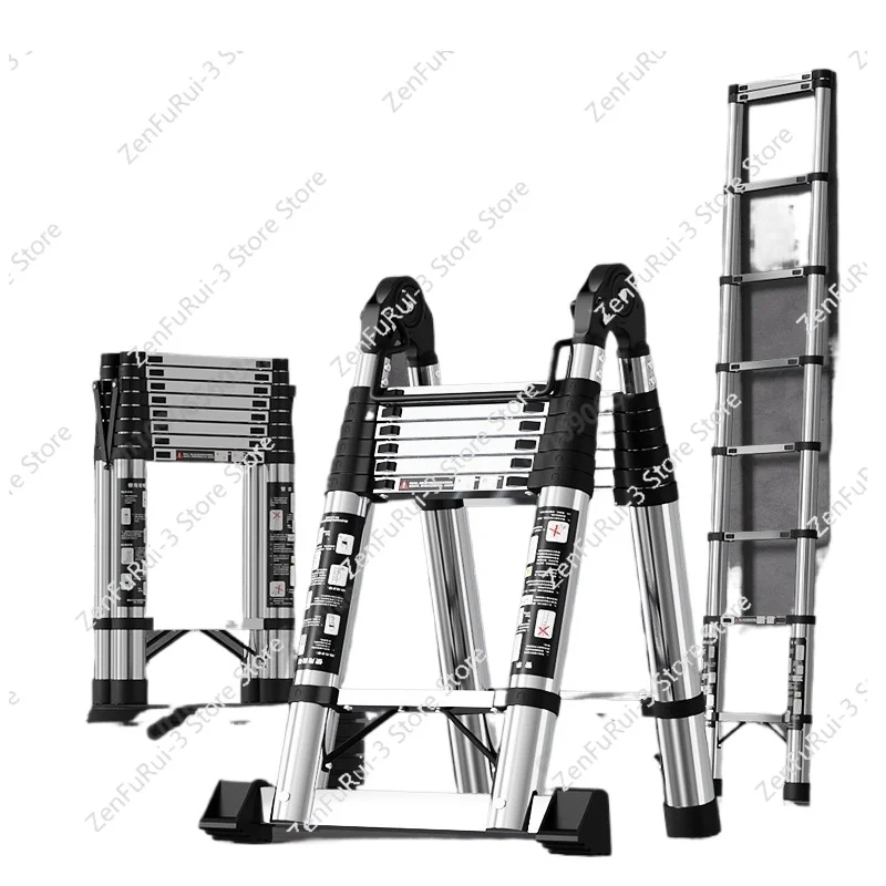 Aluminum Alloy Telescopic Ladder Folding Multifunctional Portable Ladder Suitable For Home Warehouse And Construction Projects