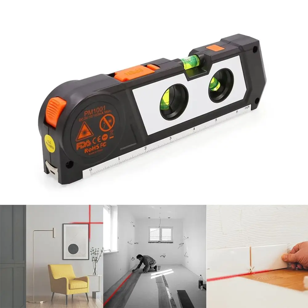 

4 in 1 Laser Level Meter Vertical Horizontal Infrared Measuring Laser Ruler High Precision Multifunction
