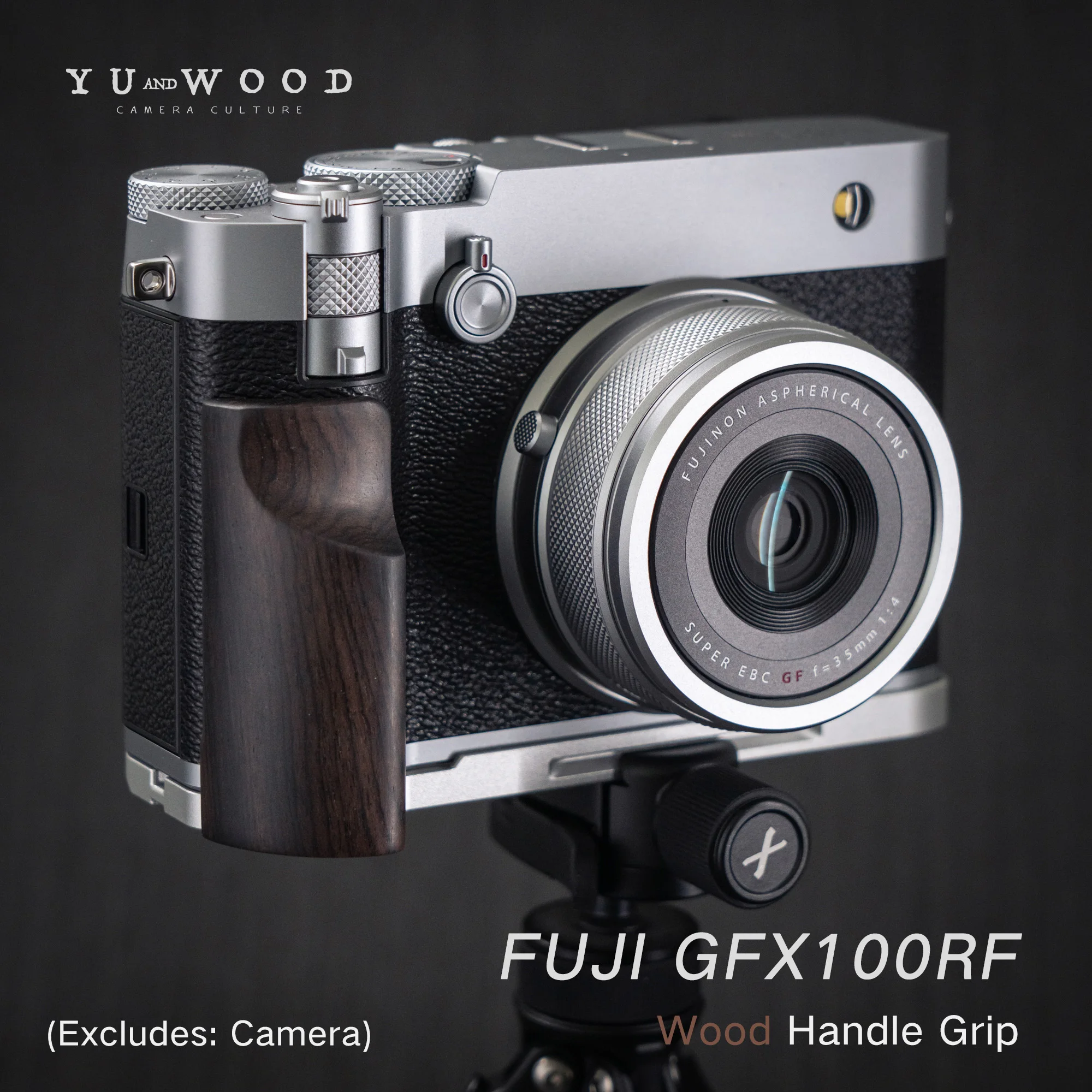 

Wood Camera Grip For Fujifilm GFX100RF Fuji gfx100rf Camera with Aluminum Alloy Baseplate