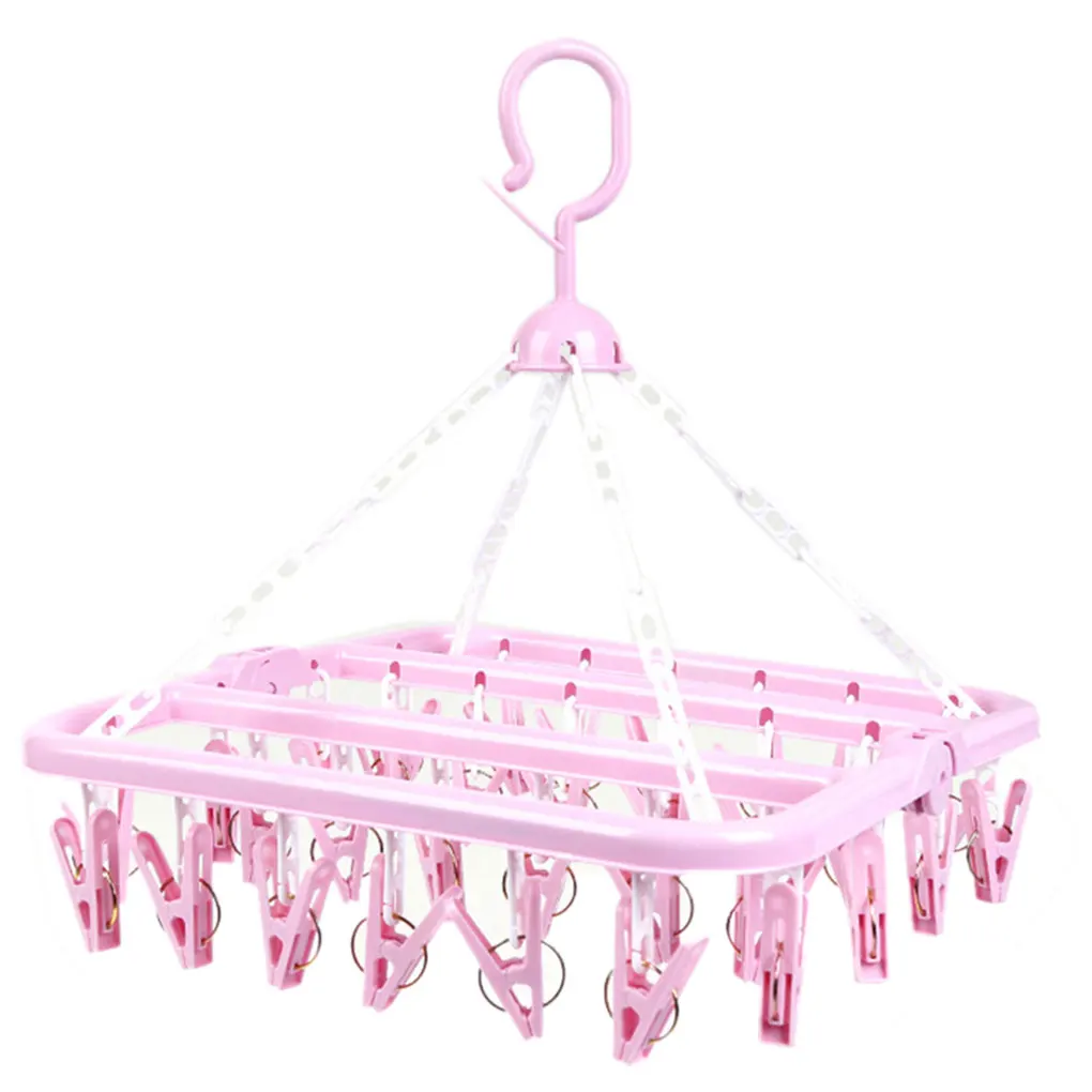 Clothes Hanger Multifunctional Clothing Organizer Racks Dryer Tool Plastic Clips Hangers Organization Holders green