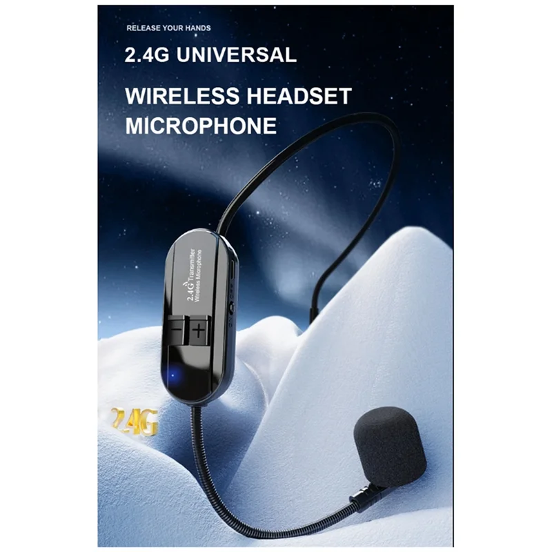 2.4G Wireless Head-Mounted Microphone Little Bee Teacher Amplifier Audio Microphone Condenser Headset-A Durable