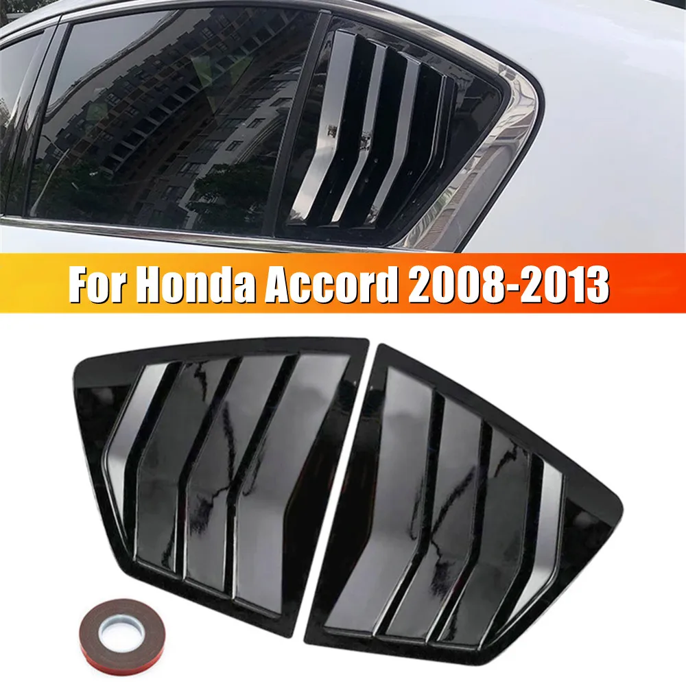 For Honda Accord 8th Sedan 2008 2009 2010 2011 2012 2013 Car Exterior Rear Window Louver Shutter Cover Side Vent Blinds Trim ABS