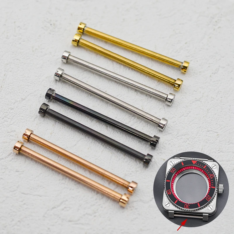

22mm Strap Screw Pins Square Case Lugs Stainless Steel Screw Rods Black/Silver/Gold/Rose Gold Stainless Steel Screw Accessories