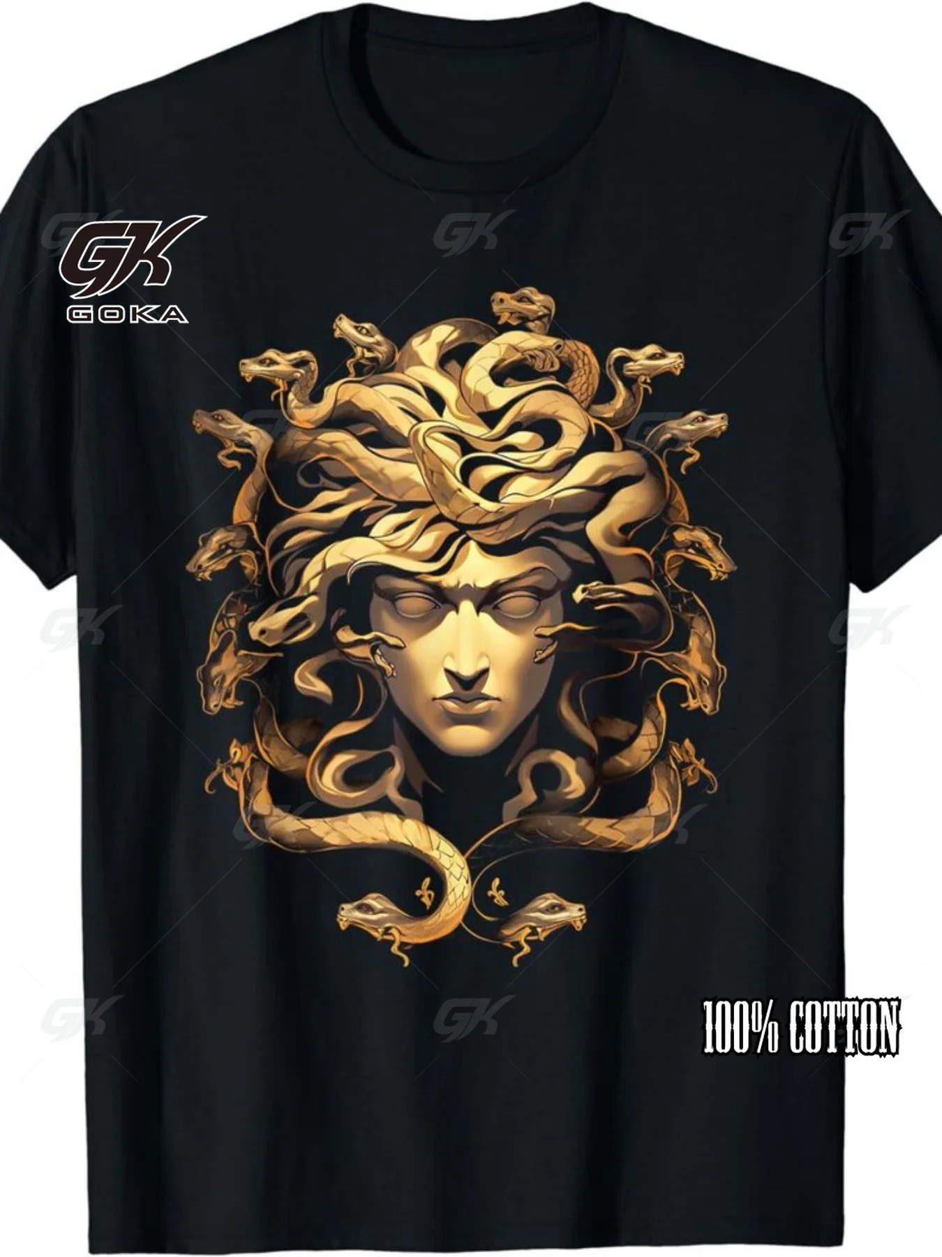 Medusa T Shirt Greek Mythology Art Design Percent Cotton Comfortable Casual Wear Black Graphic Tees for Men and Women T shirts