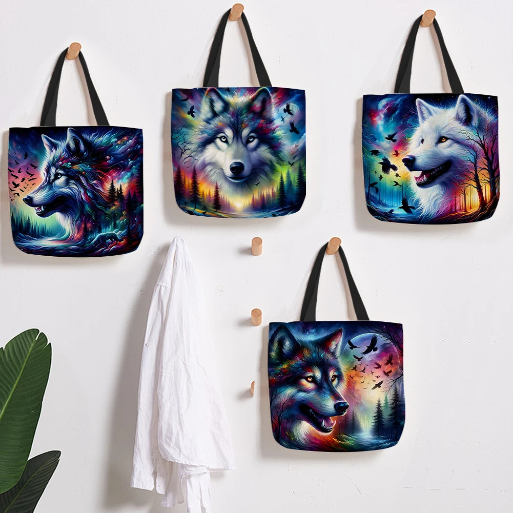 

4шт льняная большая сумка большой емкости Wolf