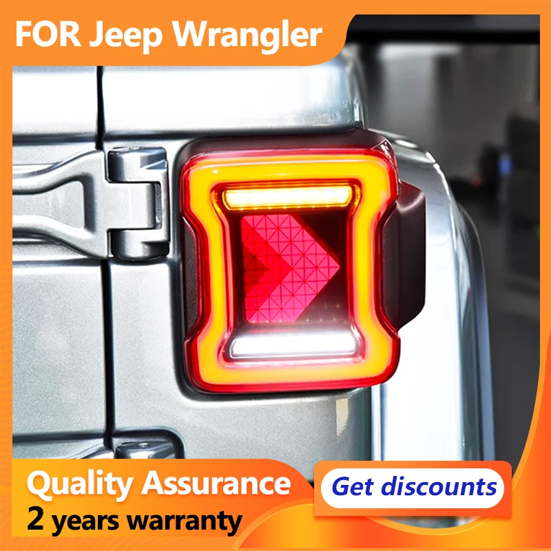 LED Tail Lights for Jeep Wrangler JL 2018 2019 2020 OLED Taillights Dynamic Turn Signal Car Rear Brake Lamp Reverse Back Light