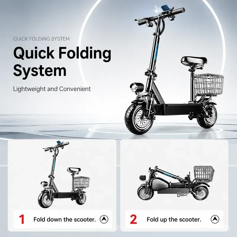 YAO Electric Scooter Lithium Battery Folding Mini Portable E Scooter for Adults Compact Lightweight Commuter Ride