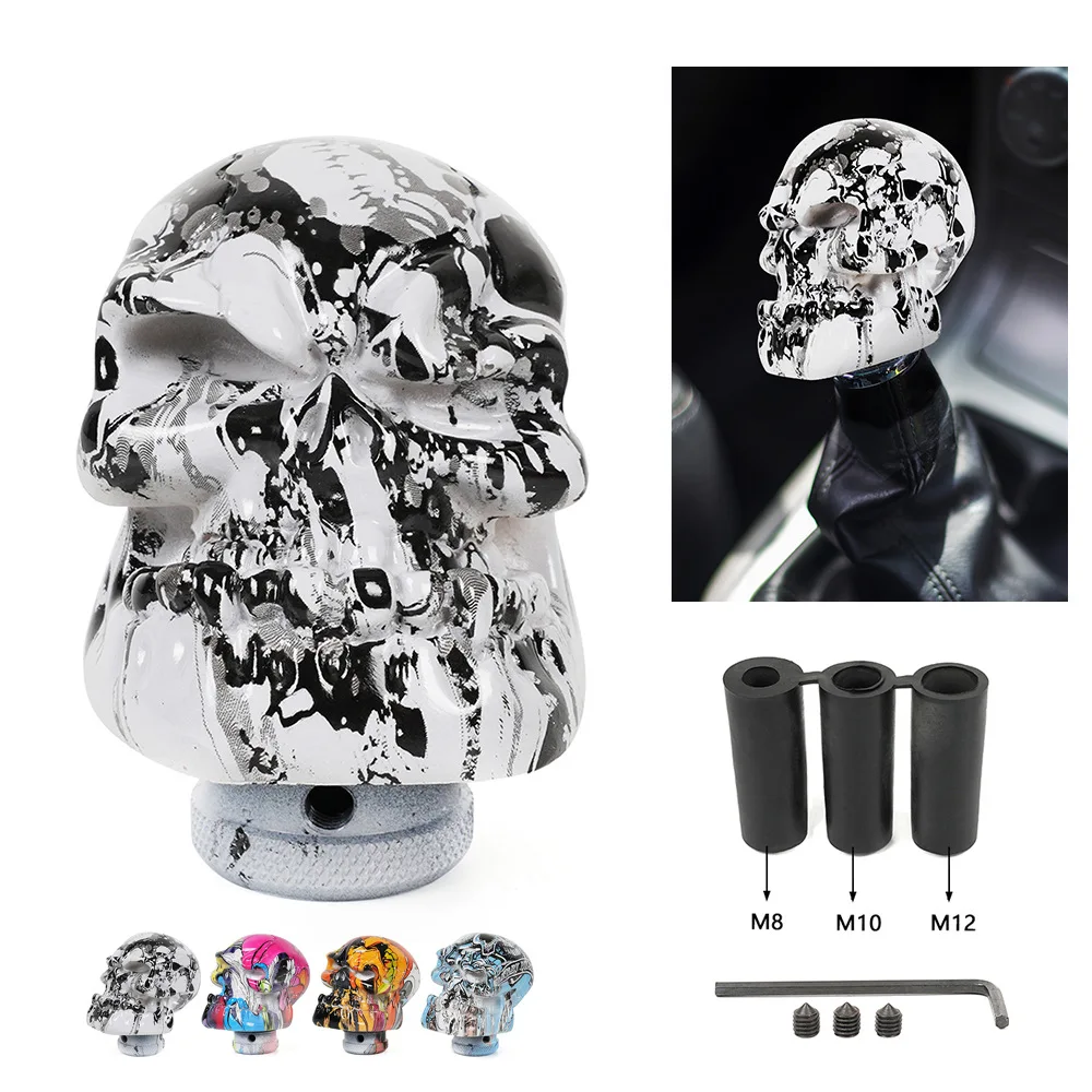 

Graffiti Resin Skull Shift Knob - Universal Anti-Slip Handle for MT Custom Car Upgrade