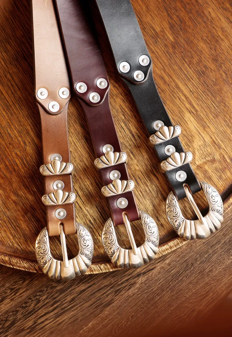 3.5cm Vintage Western Belt, Hand Engraved Floral Scroll Tooled Leather Belt, Heavy Duty Horween American Leather Waist Strap