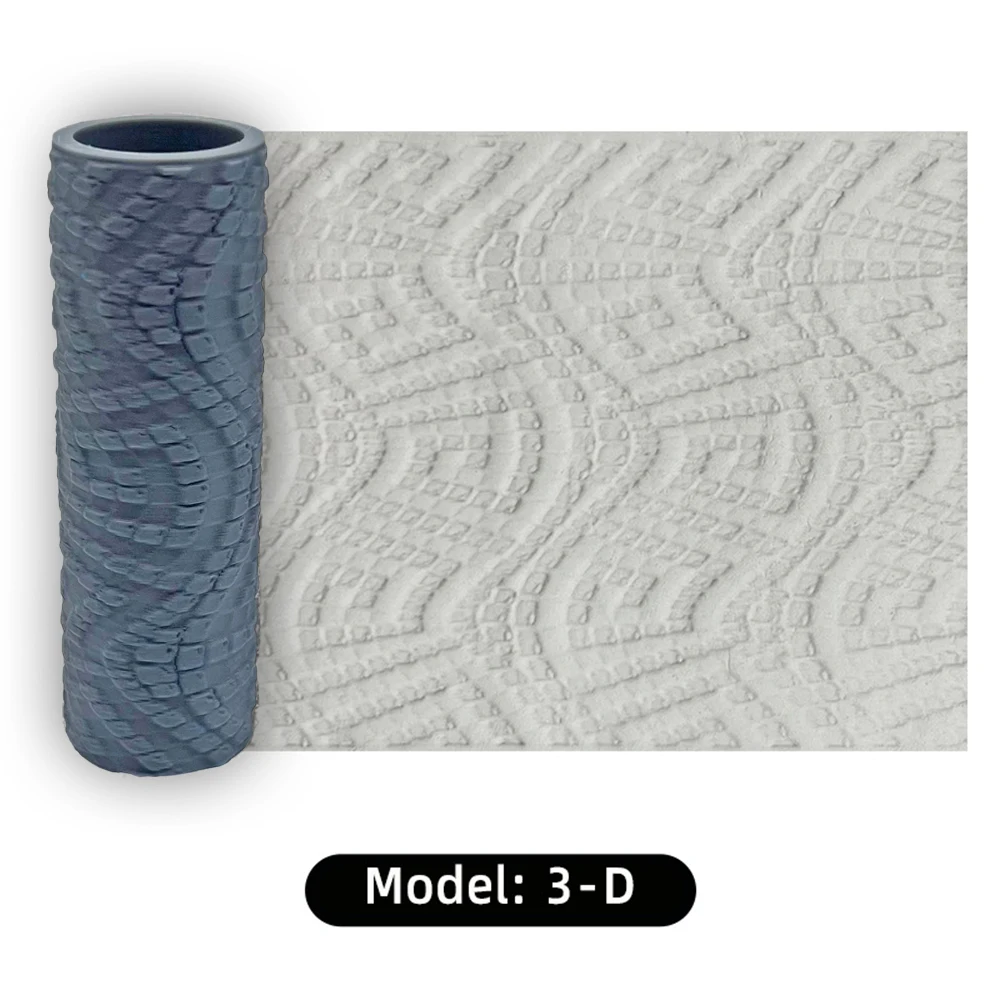 Clay Polymer Texture Roller Wargaming Base Roller Concrete Patterns Bricks 3D Printed Texture Roller For Polymer Clay/Arts/Craf