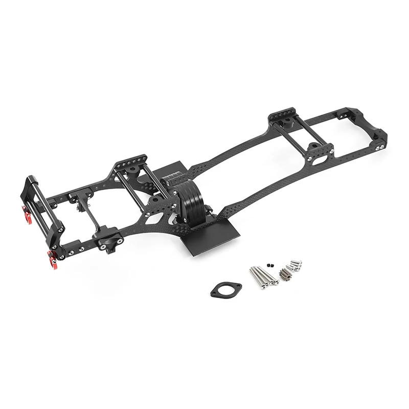 1/10 RC Crawler Auto Koolstofvezel LCG Chassis Kit Frame Rail V2 Versnellingsbak Skid Plate Bumper Set voor Axiale SCX10 DIY Upgrade Onderdelen