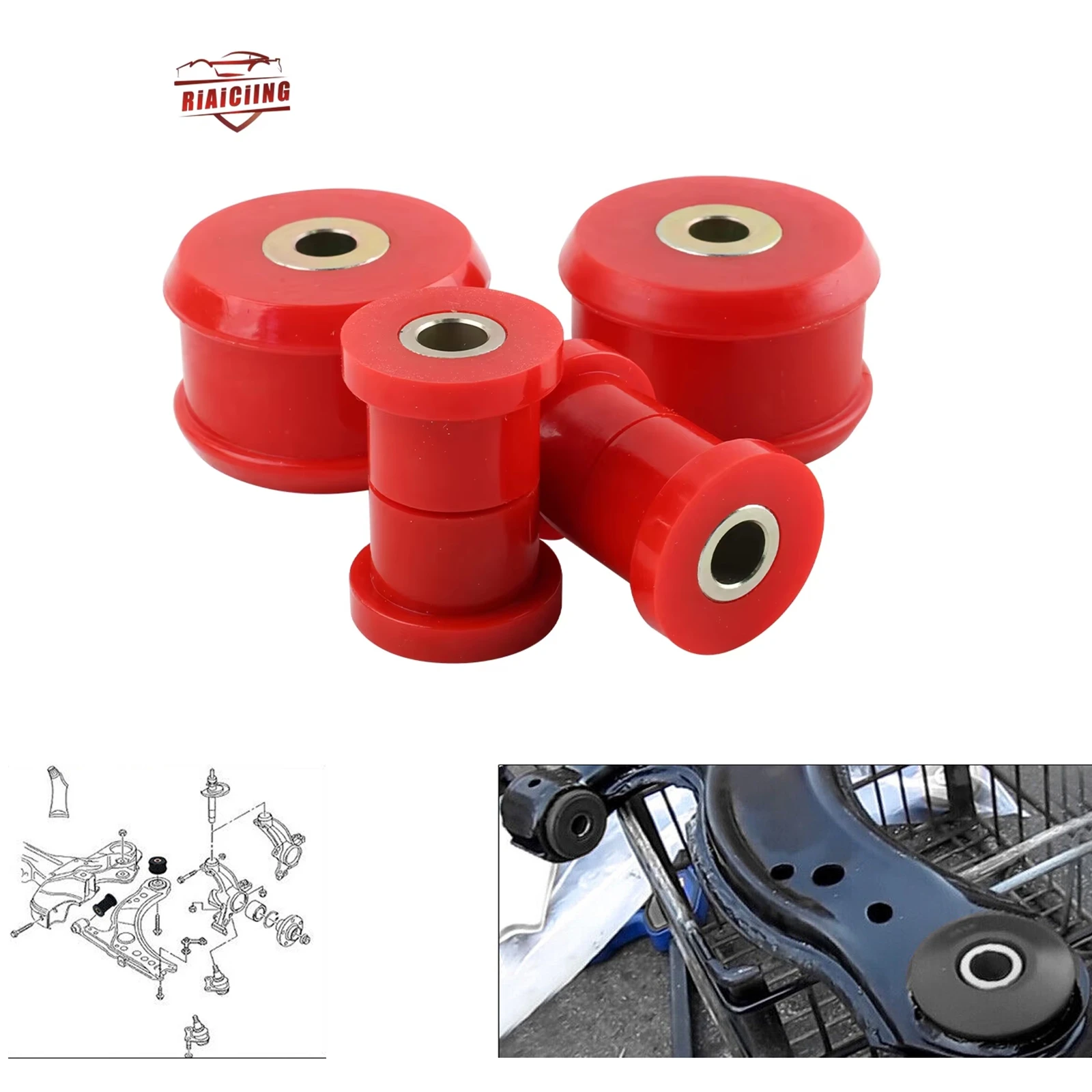 

Front Polyurethane Control Arm Bushing Kit (Racing Style) for1985-06 VW Jetta, Golf MK2/MK3/MK4 – Steering & Suspension Chassis