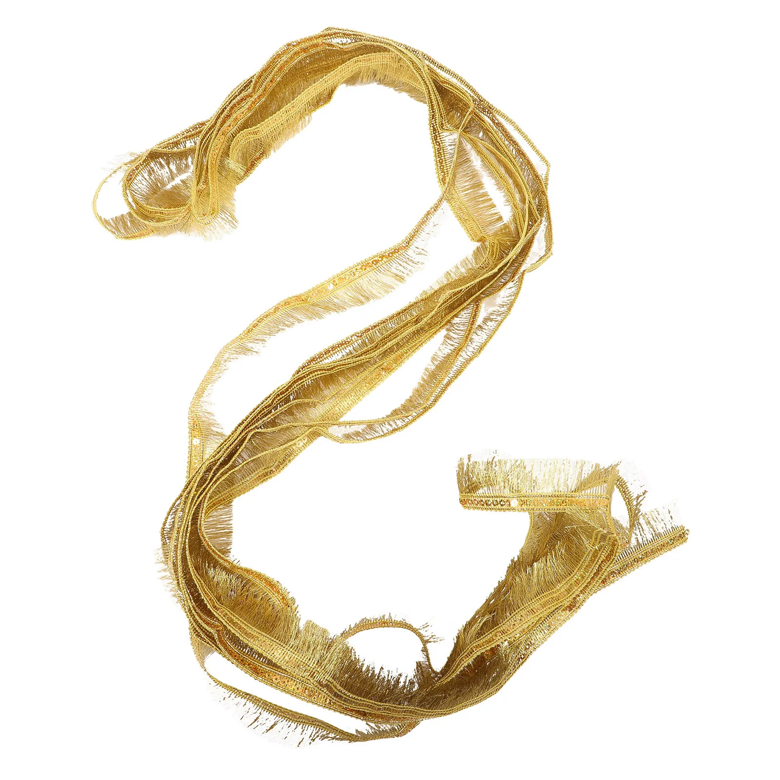 

Gold Fringe Tassel Trim Shiny Sequin Decorative Clothes Tassel for Latin Dance Skirt Sewing DIY Dance Costume Fringe