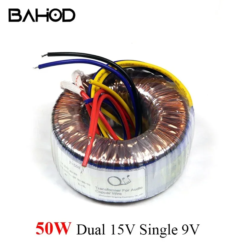 BAHOD 50w Dual 15v Single 9v Toroidal Power Transformer For DAC Decoder Headphone Amplifier