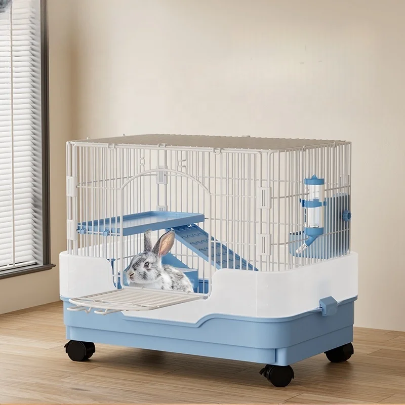 

New Innovations Luxury Commercial Rabbit Breeding Cage Design Villa Anti-spray Indoor Rabbit House Sale for Guinea Pig
