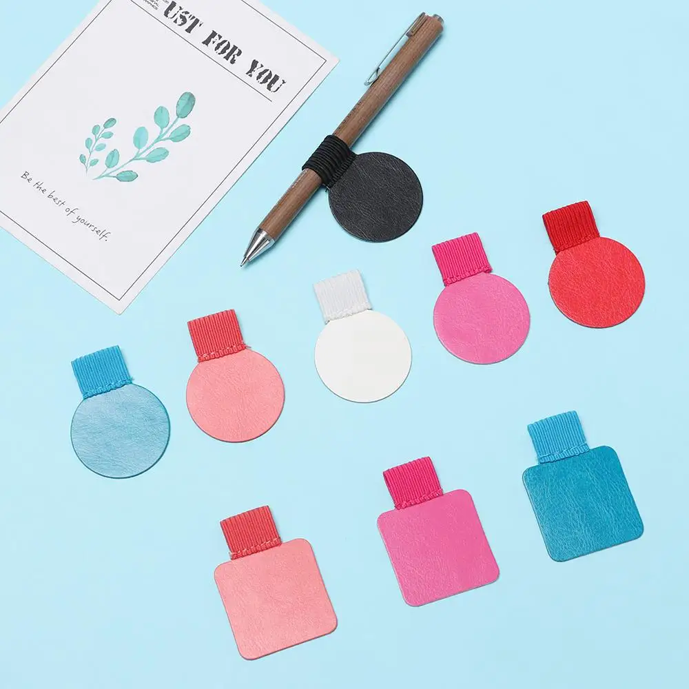 4PCS Adjustable Portable Convenient Self-adhesive Pen Holder Elastic Loop Notebook Leather Pen Clips