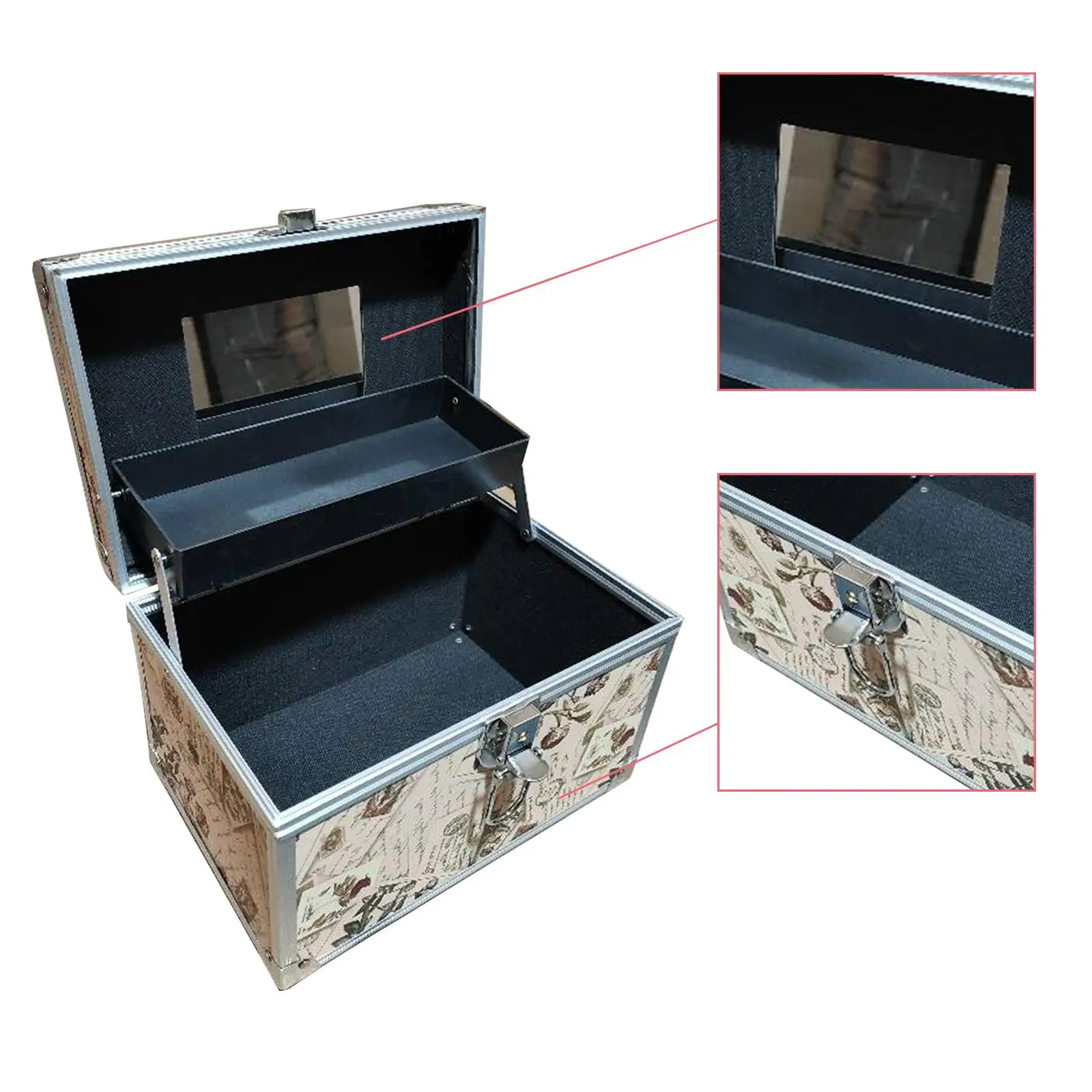 Makeup Box Large Capacity Portable Lock Box Internet Celebrity Multi-function Multi-layer Cosmetic Storage Case for Home Trip