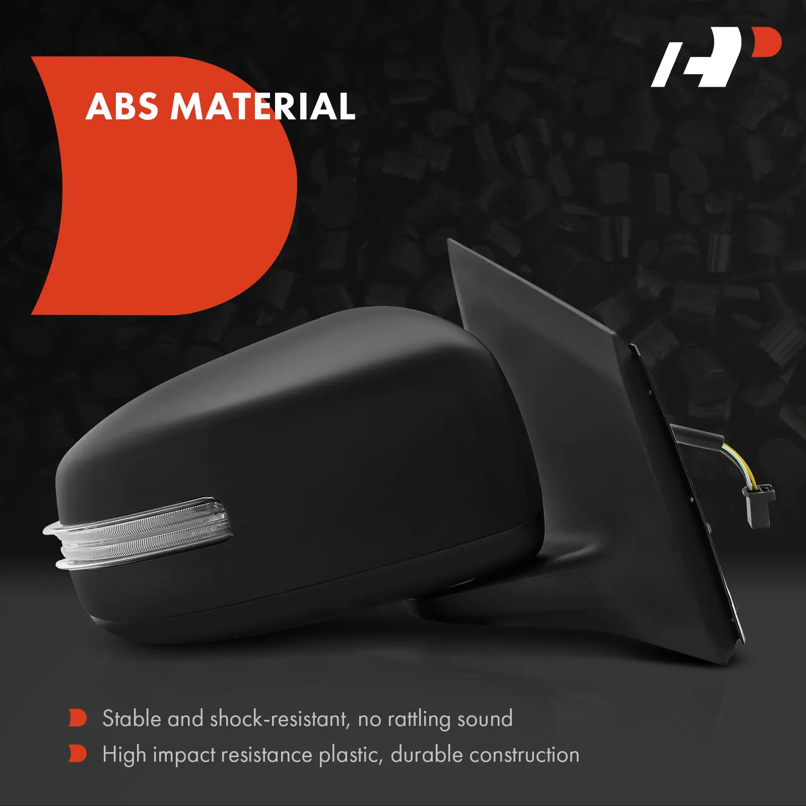 A-Premium Pair Power Door Mirror for Mitsubishi Mirage Mirage G4 2017-2022 Manual Folding Turn Signal Light Paintable Black