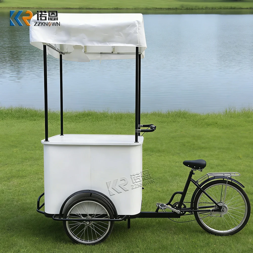 

Hot Sale Ice Cream Cart Stainless Steel Dessert Kiosk Snack Coffee Portable Street Festival Coffee Food Push Cart For Outdoor