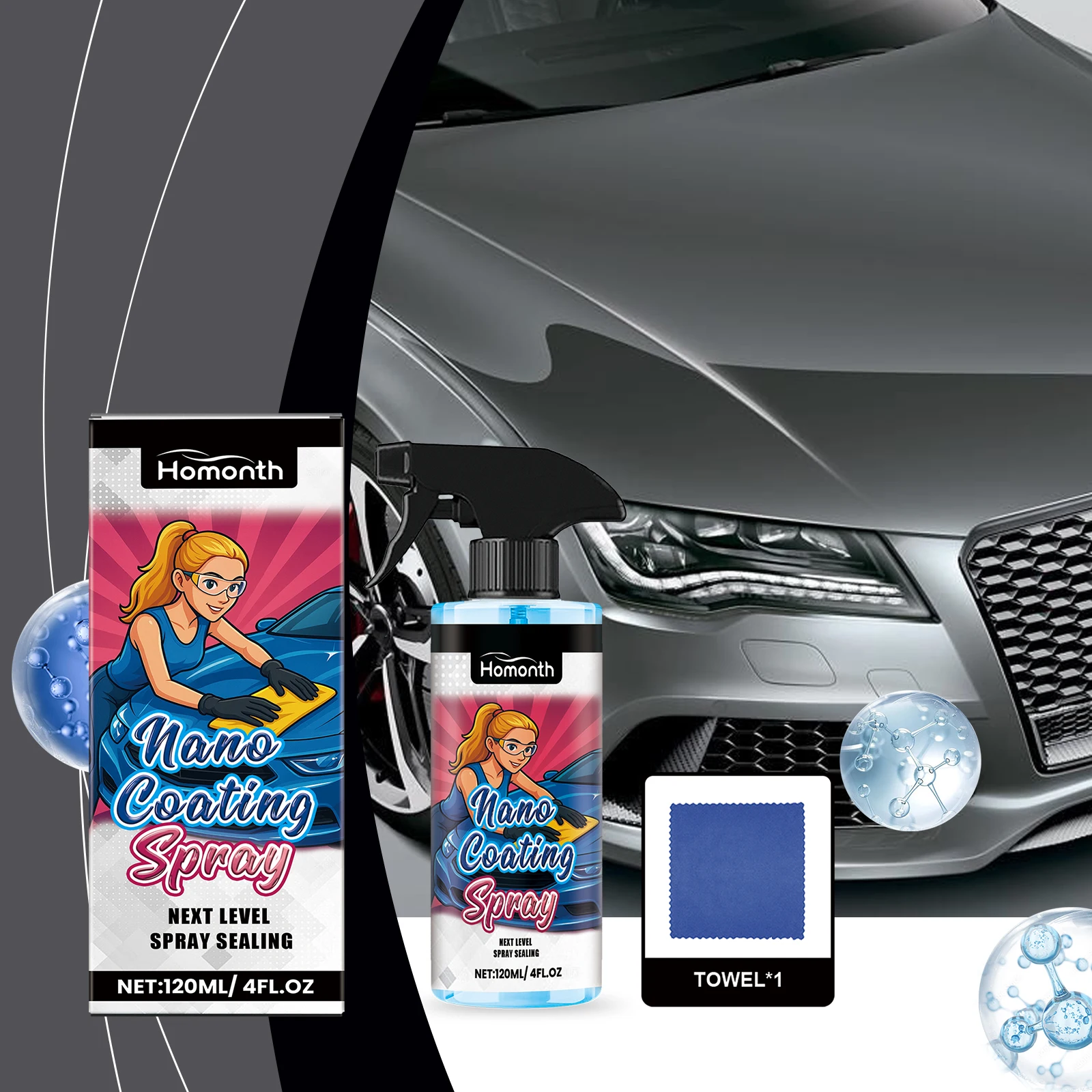 

Автомобильное нанокерамическое покрытие, долговечный защитный блеск-120 мл, общий профессиональный автомобильный косметический ремонт краски