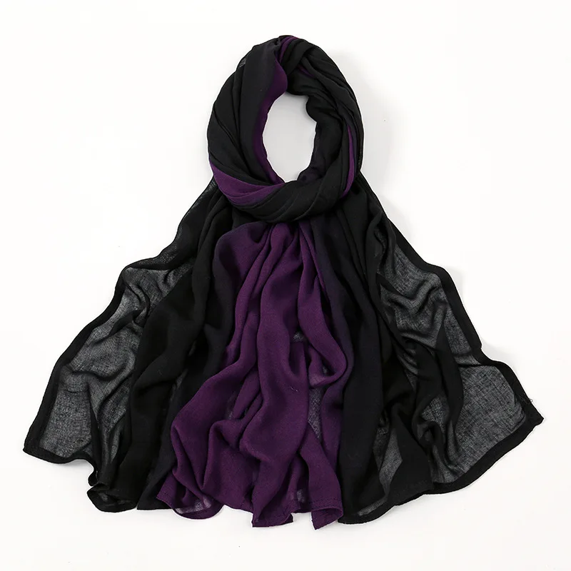 

2025 Gradient Bandana Scarf Modal Viscose - Wide Border Boho Chic Headwrap for Women, Fall Fashion - Popular in Southeast Asia