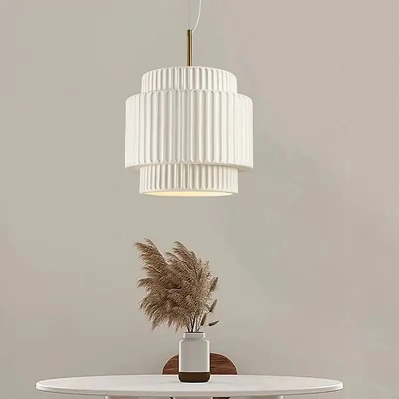 Wabi Sabi Resin Indoor Scandinavian Handmade Home White Led Chandelier Japanese Kitchen Dining Table