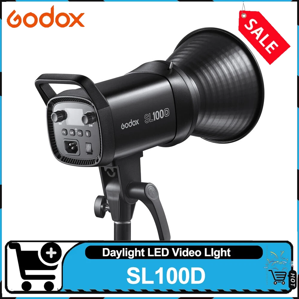Godox SL100D Daylight LED Video Light 100W 5600K 32100Lux @1M CRI 96+TLCI 97+ Bowens Mount COB LED Continuous Light