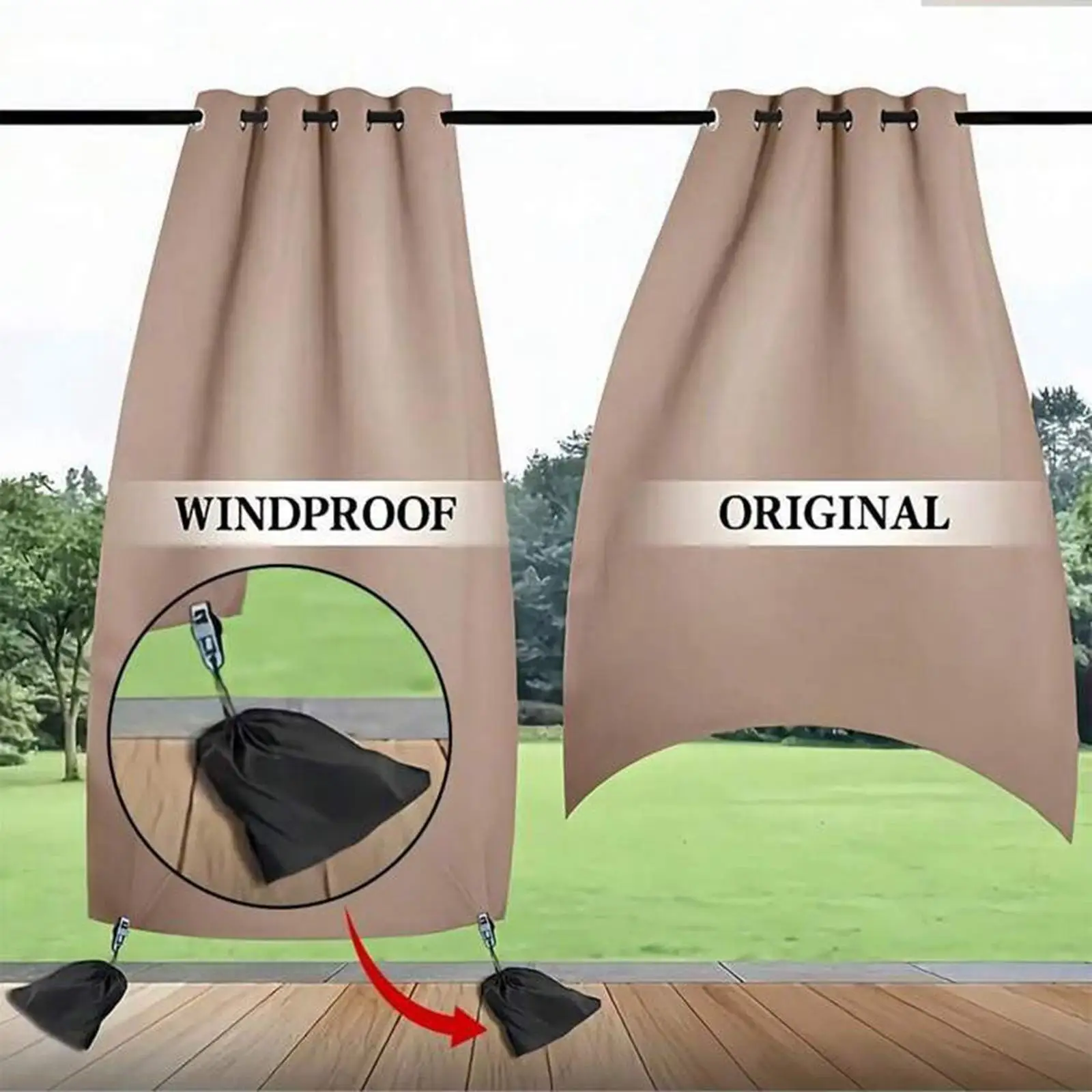 Curtain Drapery Weighted Bottom Sandbag Accessory Quick Installation for Gazebo Tent Tablecloths Adjustable with Clips