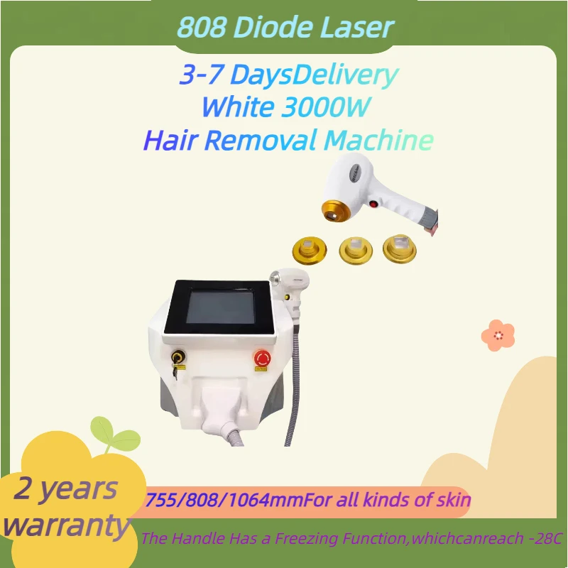 Diode Laser 755 808 1064nm Multi Wavelengths Hair Removal Machine Cooling Head Painless Laser Epilator Face Body Hair Removal