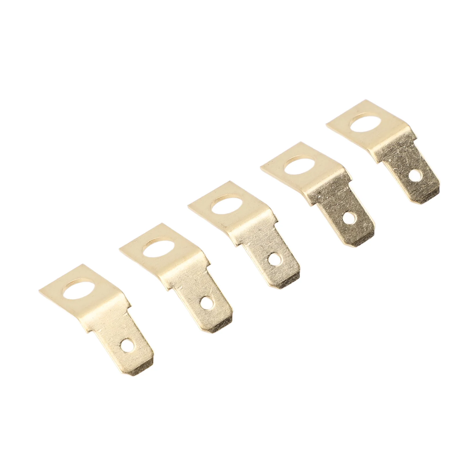 100PCS Quick Disconnect Connectors Non Insulated Solderless Adapters 10 Stud 1/4 Inch Male Spade Brass Crimp Connector