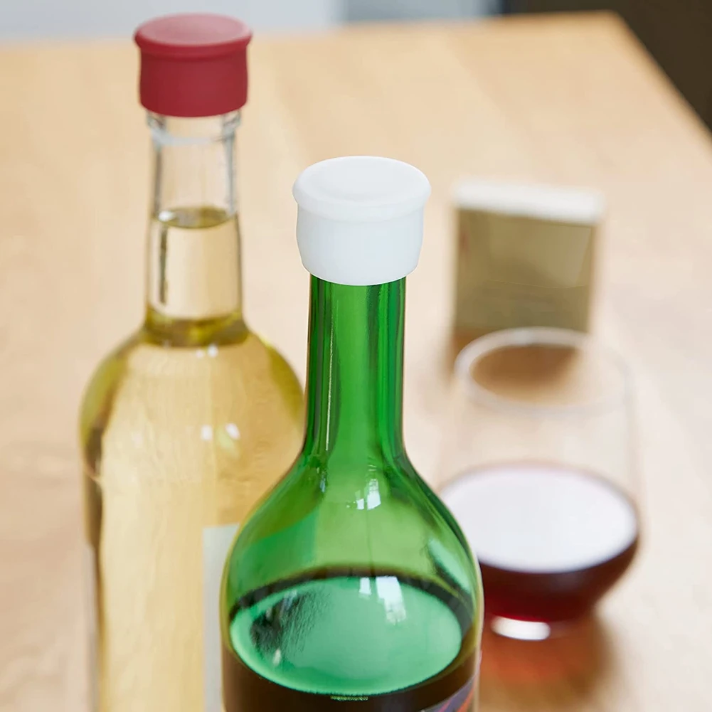 

75STO-Bottle Stopper Universal: 4 Silicone Bottle Lids For Wine Stopper And Beer Stopper - Wine Bottle Silicone Bottle Caps