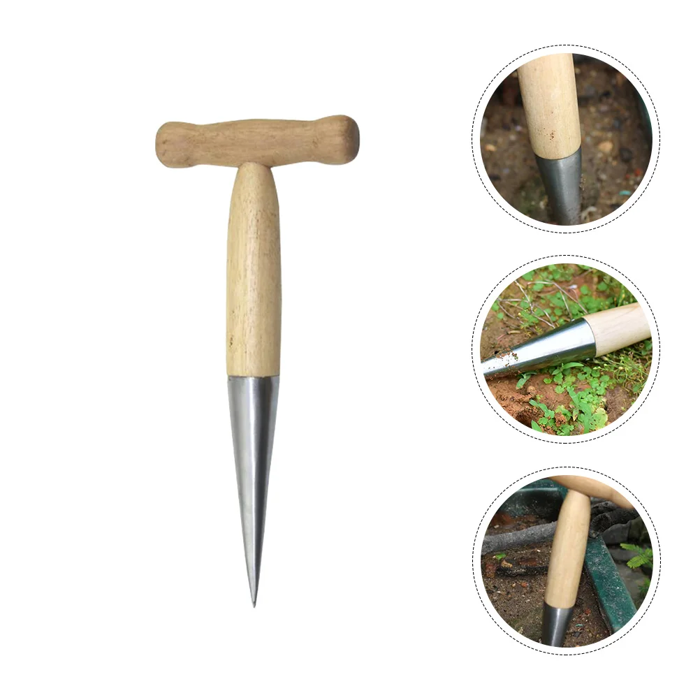 Bedding Plant Hole Corer Stainless Steel Seedling Feeder Dibble Tool for Cultivation Gardening