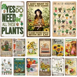 Gardening Vintage Metal Sign, Funny Plants Retro Sign for Garden, Outdoor Wall Decor, Home Sweet Home Sign