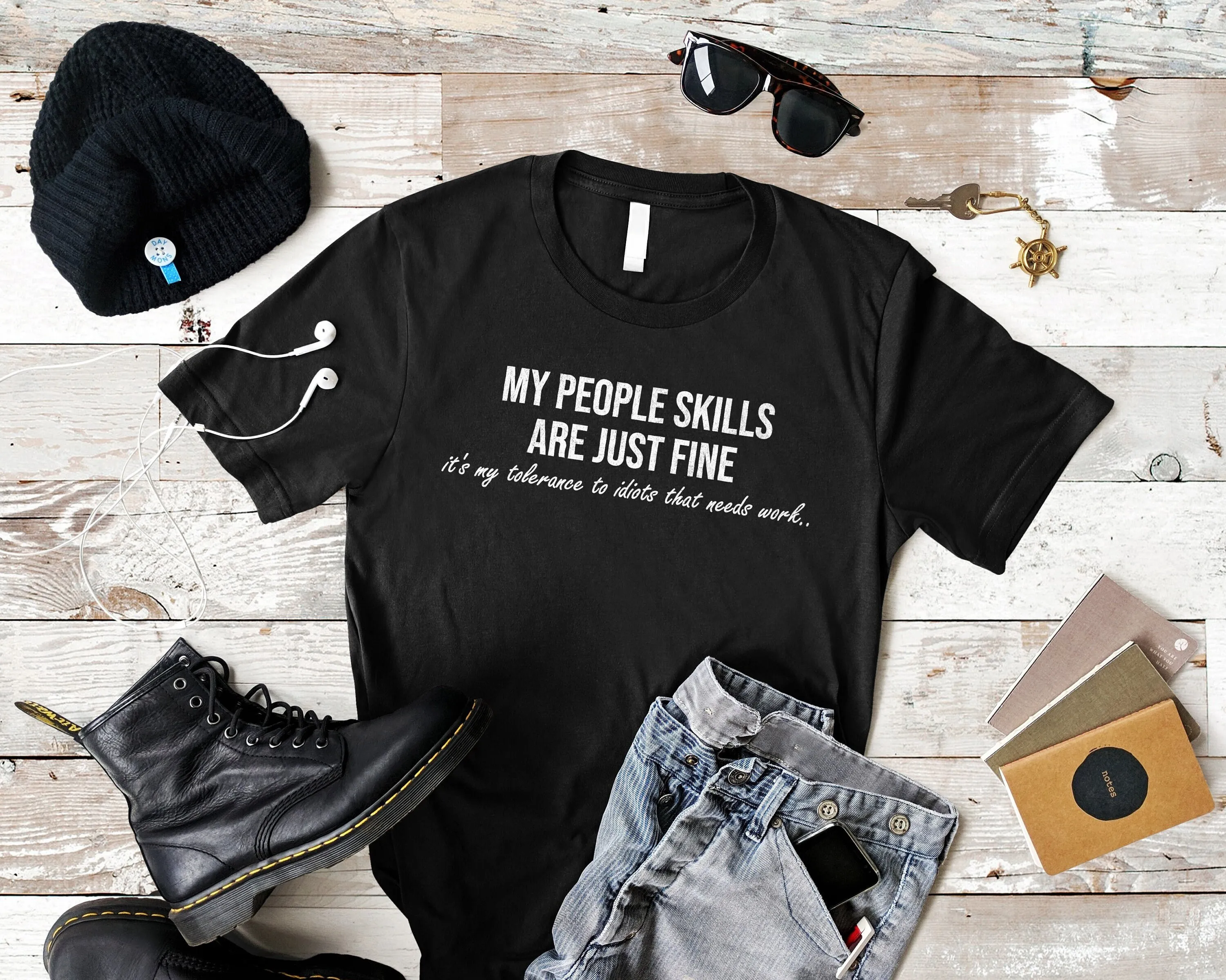 

My People Skills Are Just Fine T Shirt Sarcasm Sarcastic Funny Gag Humor
