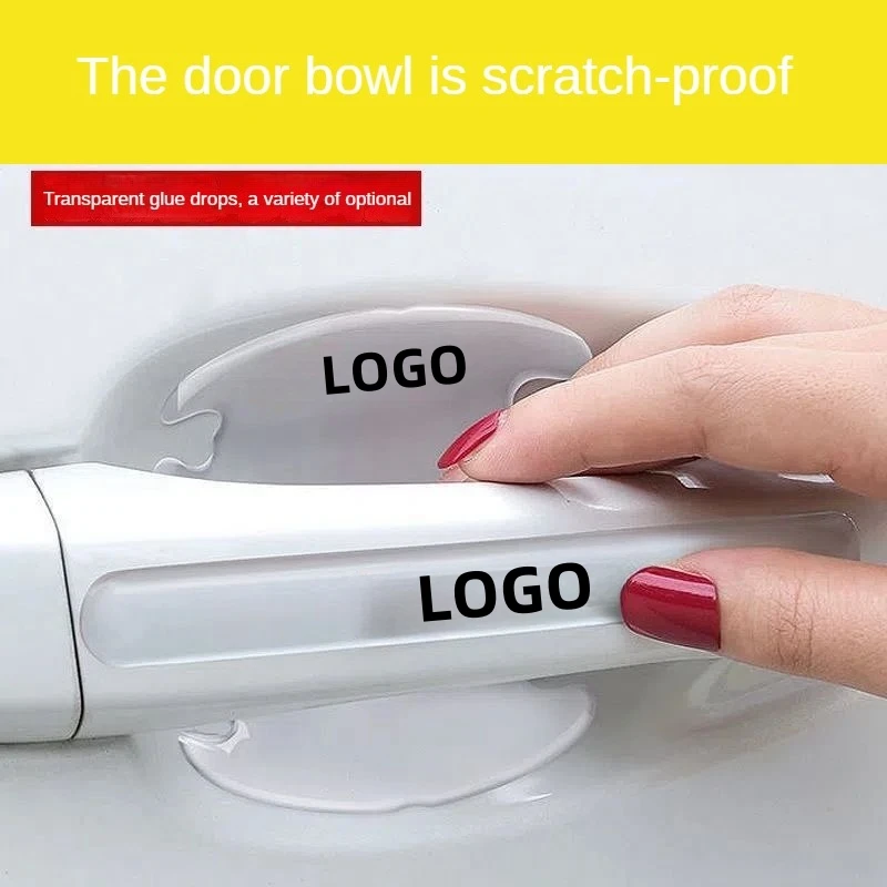 

Car door bowl door handle protection sticker rearview mirror door glued For car logo protection sticker car accessories