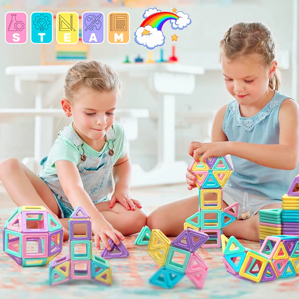 38/62/86PCS Macaron 3D Magnetische Blokken Set Speelgoed Voor Kinderen Jongens Meisjes Educatief Zintuiglijke Gebouw Magneticfor speelgoed Geschenken