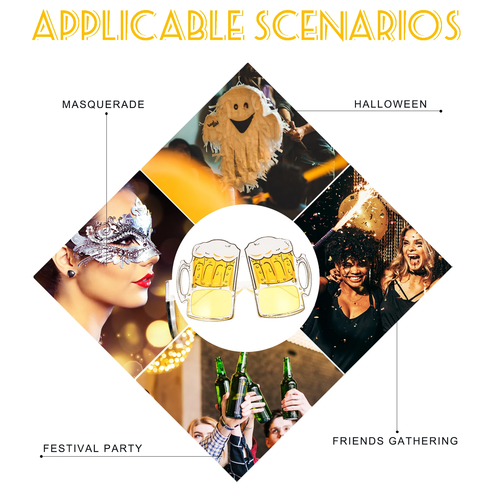 

2pcs Per Set Creative Beer Mug Eyeglasses Overflow Beer Cup Eye Glasses for Costume Party Stage Shown