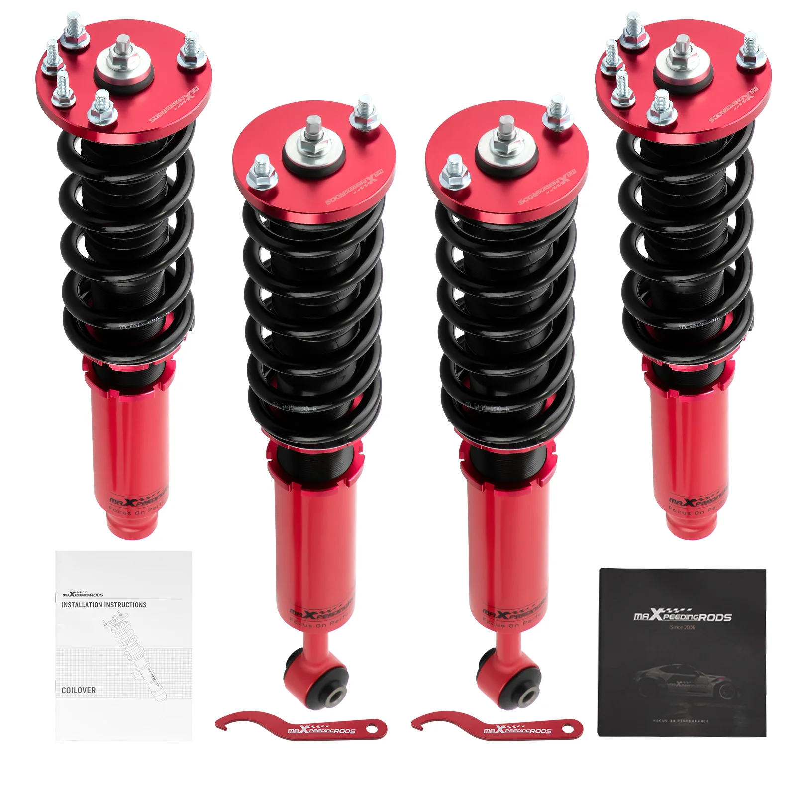 MaXpeedingrods Coilover Struts Shock Suspension Kit For Honda Accord 98-02 Adjustable Height Suspension Coil Spring Mount