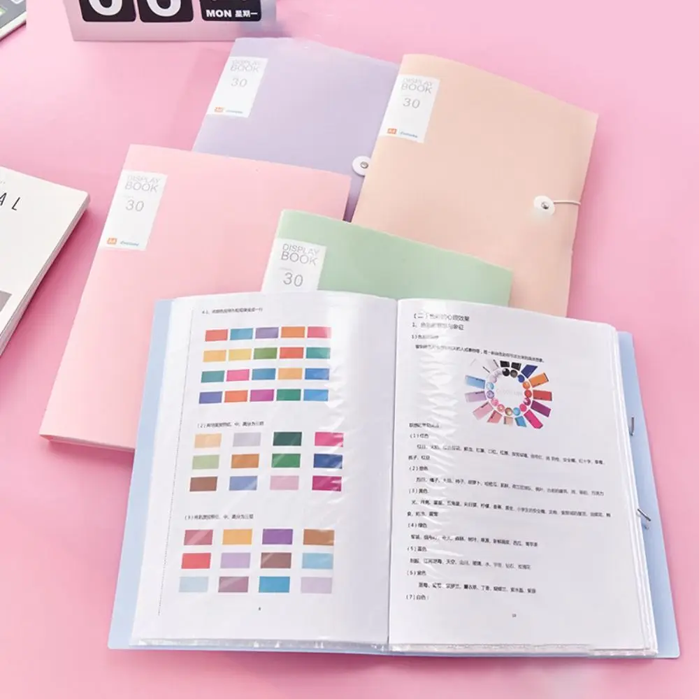 Fashion A4 File Paper Folder Classified Waterproof Document Holder Multifunction Transparent Insert Information Bag Students