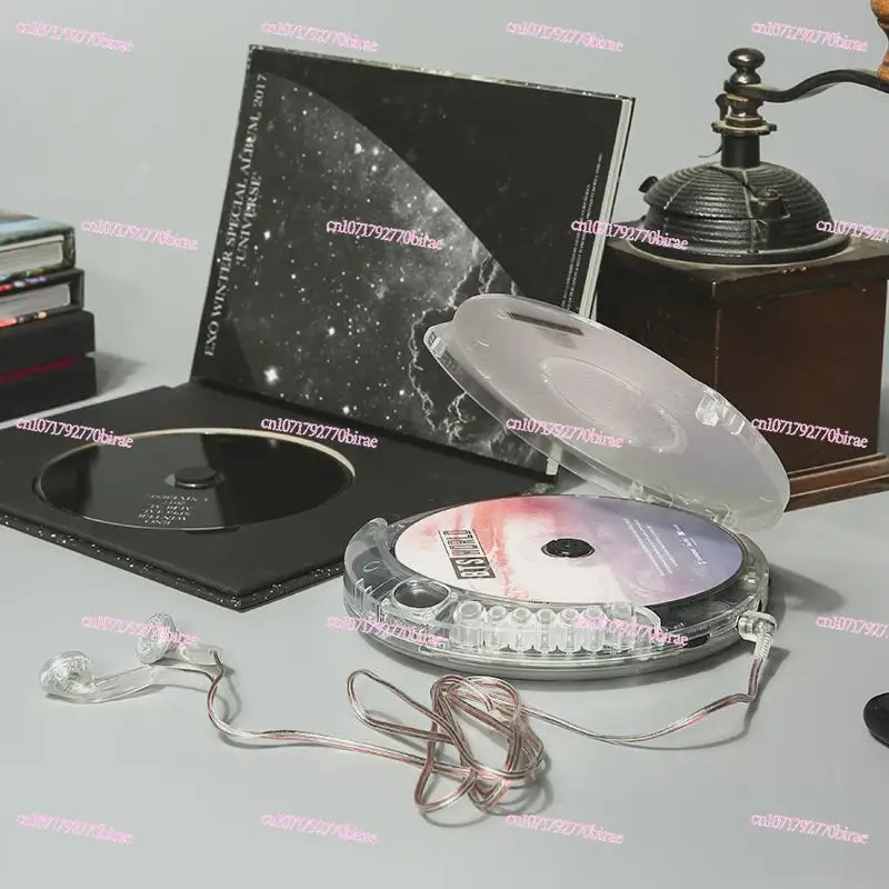 Fully Transparent CD Player Walkman Player Portable Album Headset USB Cable External Speaker