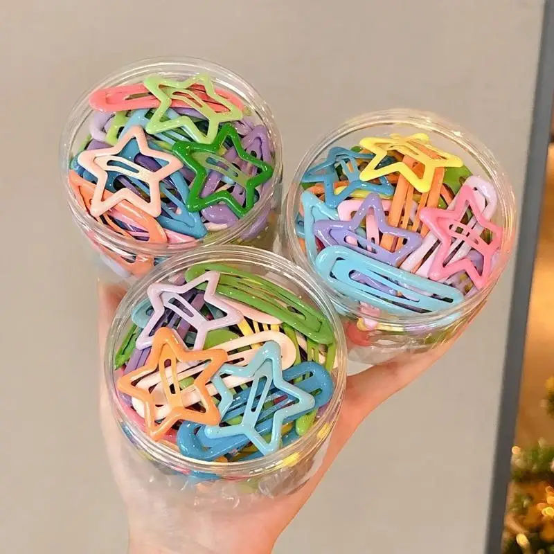 10/Set handgefertigte bunte Haarspangen: stern- und herzförmige Haarspangen, niedliche Haaraccessoires für Mädchen, lebendige Haarnadeln für den Alltag – Detail 2