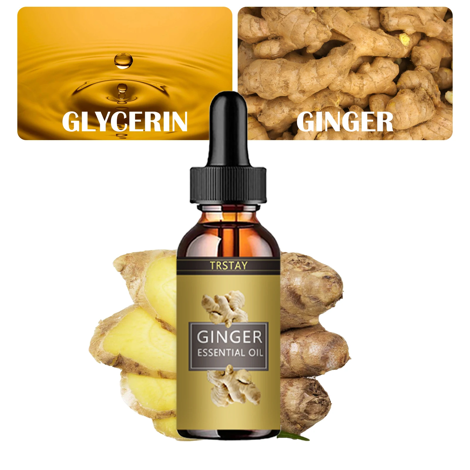 Ginger Slimming Oil Lymphatic Drainage Anti Aging Plant Essential Oil Promote Metabolism Full Body Slim Massage Oils