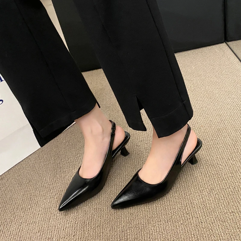 Summer Women\'s Pointed Toe Slingbacks Shoes New Sexy Party Dress Pumps Women\'s Heeled Shoes 2024 Shallow Women High Heel Shoes