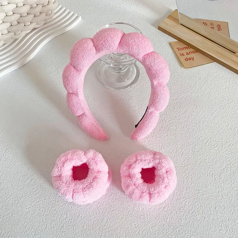 3Pc/lot Washing Face Microfiber Makeup Towel Hair Bands Headband Wristband Set for Washband Scrunchies Absorbent Wrist Sweatband