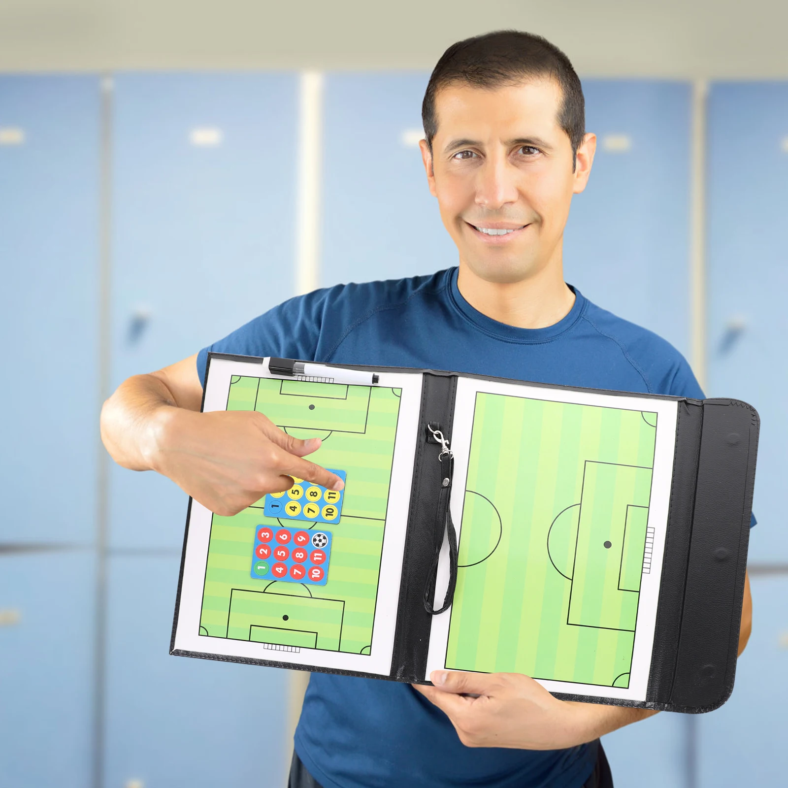 

Versatile Football PVC Training Board Three-Fold Strategy Clipboard Sports Planner Tool