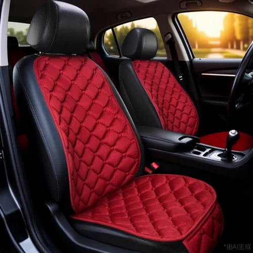 Imagen 1 del producto Nuevo cojín de asiento de coche de invierno, anticongelante ultra suave de felpa, interior de coche, anticalefacción, almohadilla cuadrada pequeña, respaldo pequeño de tres piezas