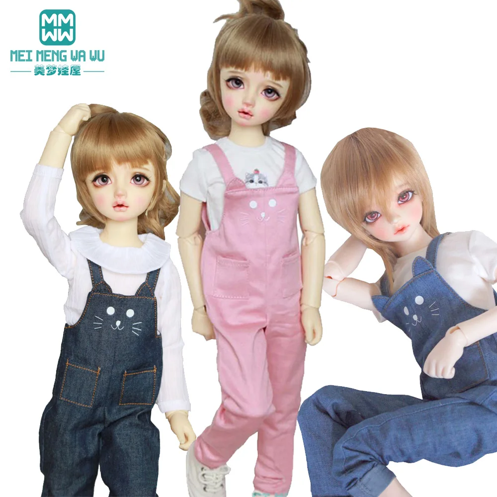 

Fits 43-45 cm 1/4 BJD Doll Clothes MSD Fashion Shirts Denim Bib Gifts