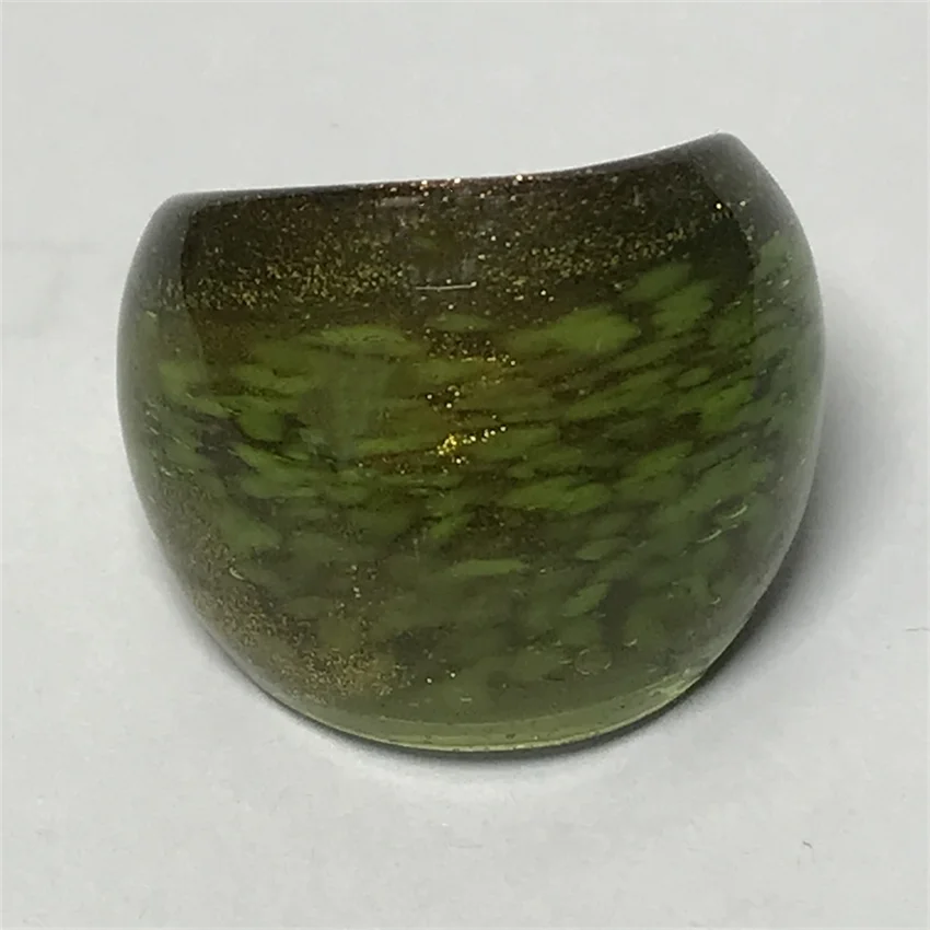 Handmade For Neutral Women Men Retro Style Murano Glass Liuli Rings Fashion Jewelry Light Green