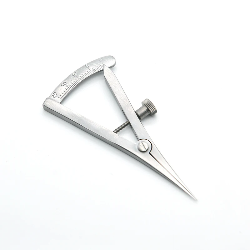 Calibrador médico oftálmico, calibrador inoxidable graduado con tornillo de bloqueo ajustable de 0 a 20mm